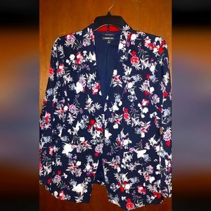 Lane Bryant Blazer Women's Size 20, Multicolor Floral Print, Pre-owned
